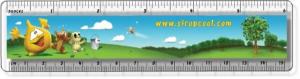 .020 Clear Plastic 6" Ruler / with round corners (1.5" x 6.25") Digitally Printed in High Resolution 4 colour process