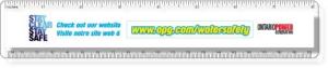 .020 Clear Plastic 8" Ruler / with round corners (1.5" x 8.25") Digitally Printed in High Resolution 4 colour process