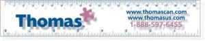 .020 Clear Plastic 8" Ruler / with square corners (1.5" x 8.25") Screen-printed