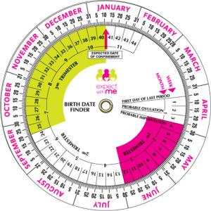 Calculateurs à roulettes impression spéciale en plastique vinyle blanc luisant .020 / Pour trouver une date de naissance (6" dia.) Sérigraphié