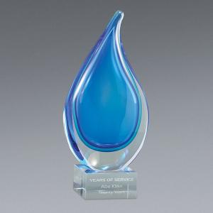 Art Glass 1 Award Large - Water Drop Shape - 5.25 " x 11 "