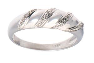 Sterling Silver & Diamond Ring