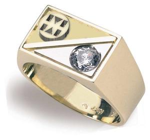Men's Custom Rectangular Diamond Gold Ring
