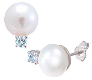 Pearl & Cubic Zirconia Earrings