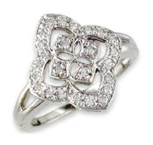 Ladies' 14k White Gold Ring W/ Diamonds
