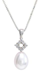 Pearl & Cubic Zirconia Pendant Necklace