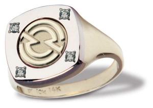 Ladies' Custom 4 Diamond Circular Insert Ring