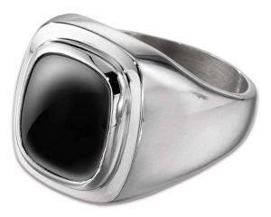 Men's Silver Sterling Black Onyx Stone Ring